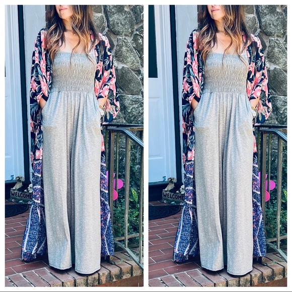 #11 Lisa Boho Chic Most Fabulous Smocked Wide Leg Jumpsuit - Picture 3 of 5